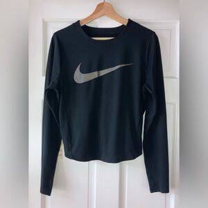 Nike Black Long Sleeve Cropped Top S